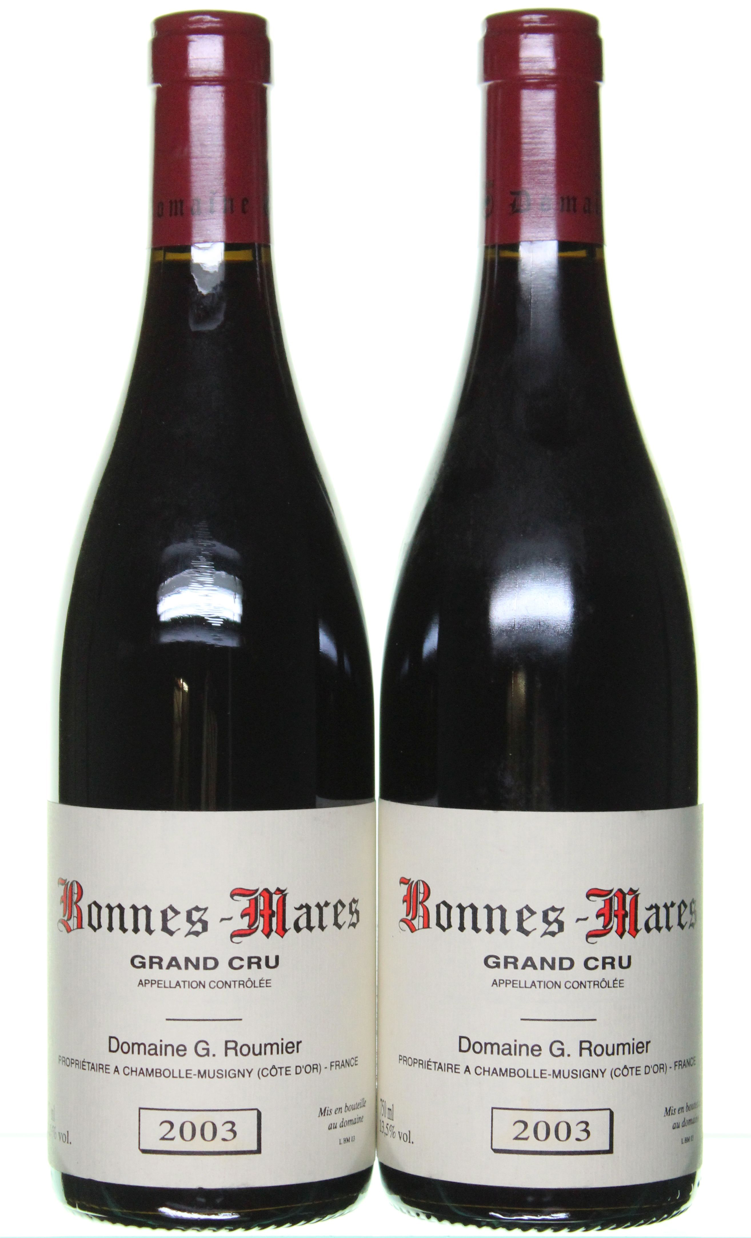 Inline Image - Lot 106: 2003 Bonnes-Mares, Grand Cru, Domaine G Roumier, 
Est. £500-800 | Sold for £1,093