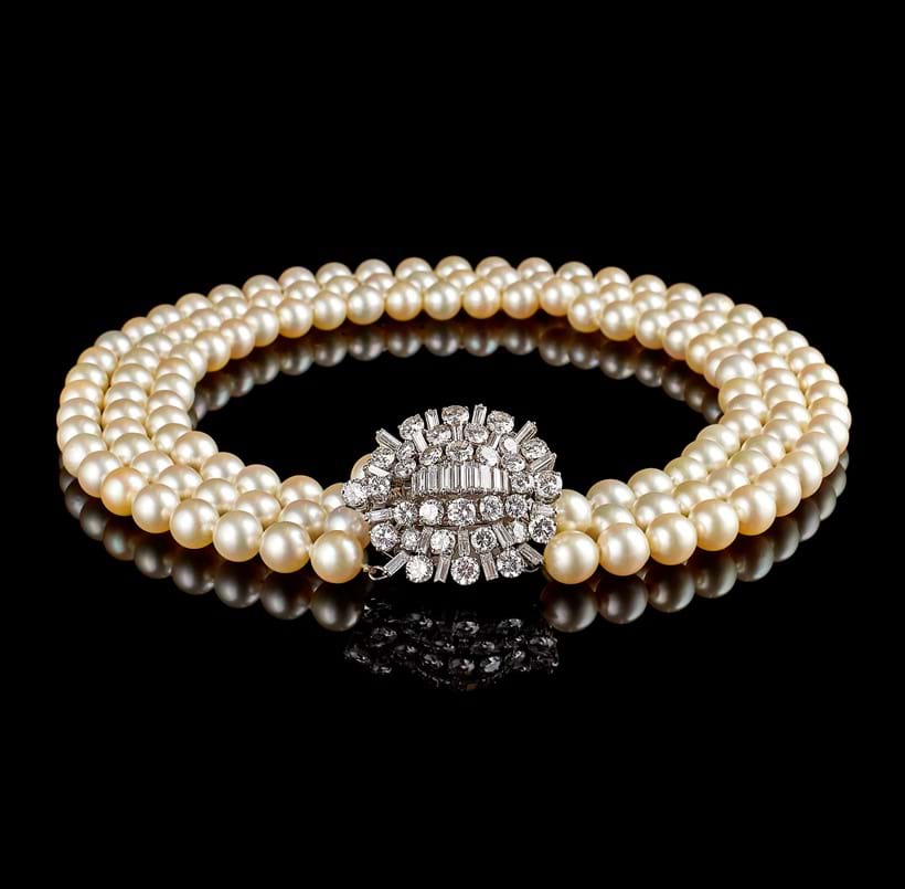 Inline Image - 1950s diamond and cultured pearl necklace by Boucheron, Paris | From Fine Jewellery, Watches and Silver, 11th July | Sold for £17,980