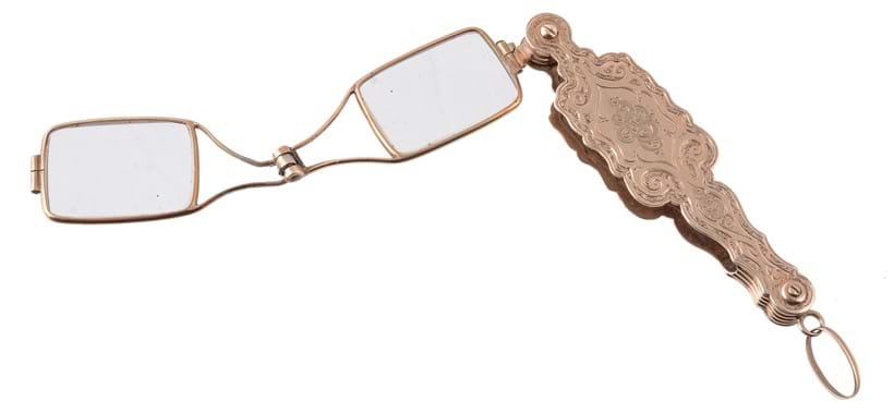 Inline Image - Lot 96: Gold lorgnettes, late 19th century | Sold for £248