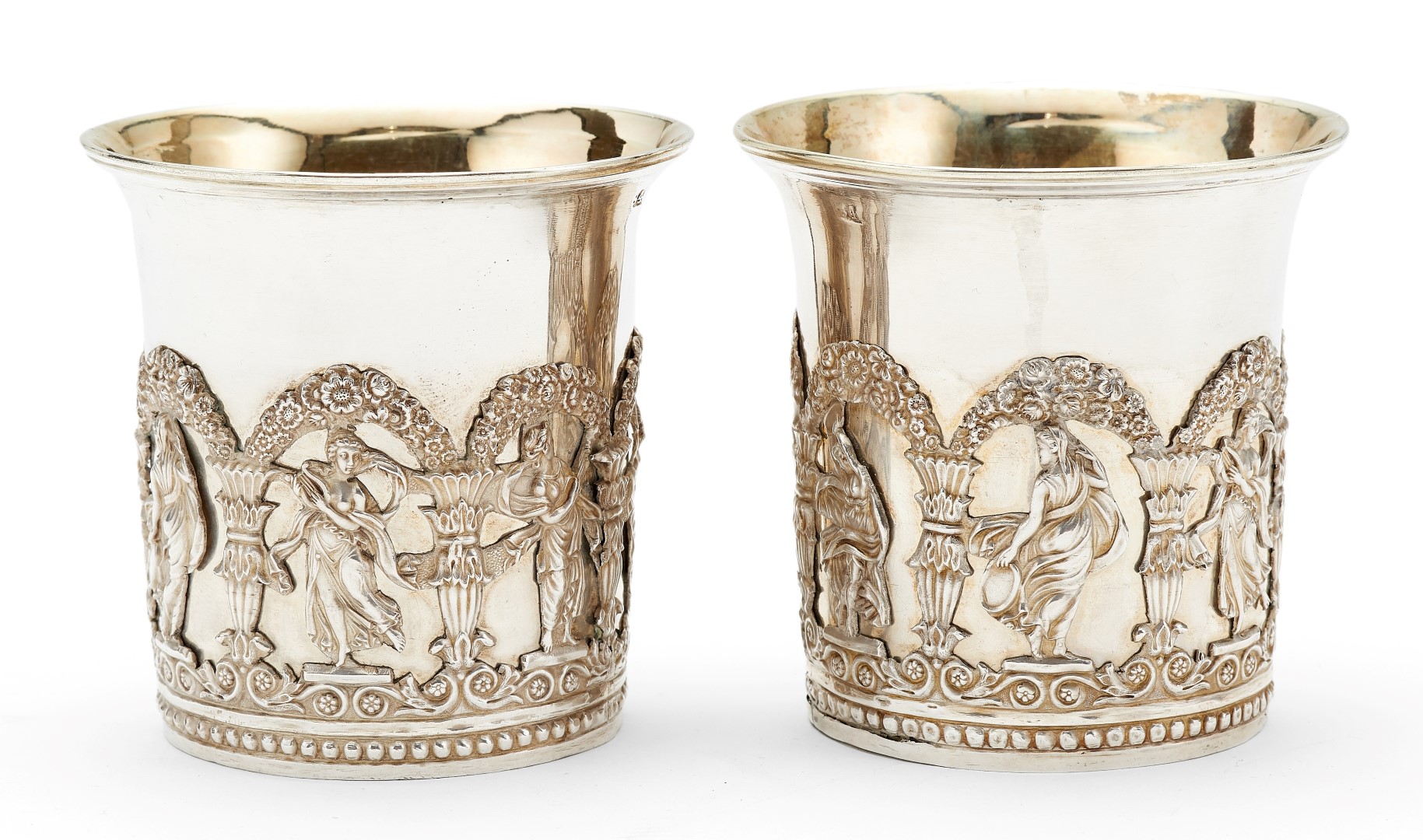A pair of Russian silver beakers, Moscow 1839