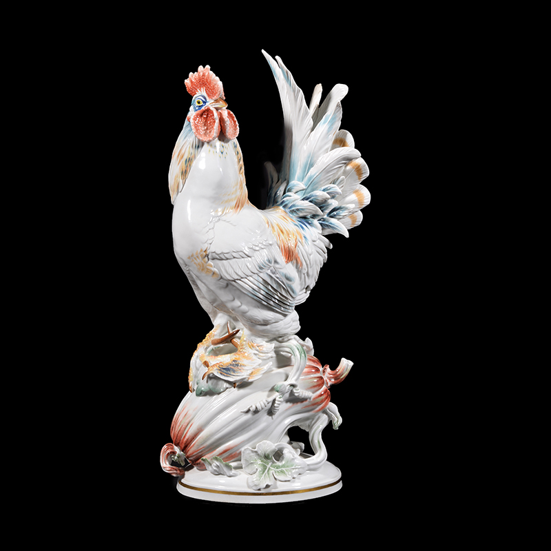 A Meissen model of a cockerel