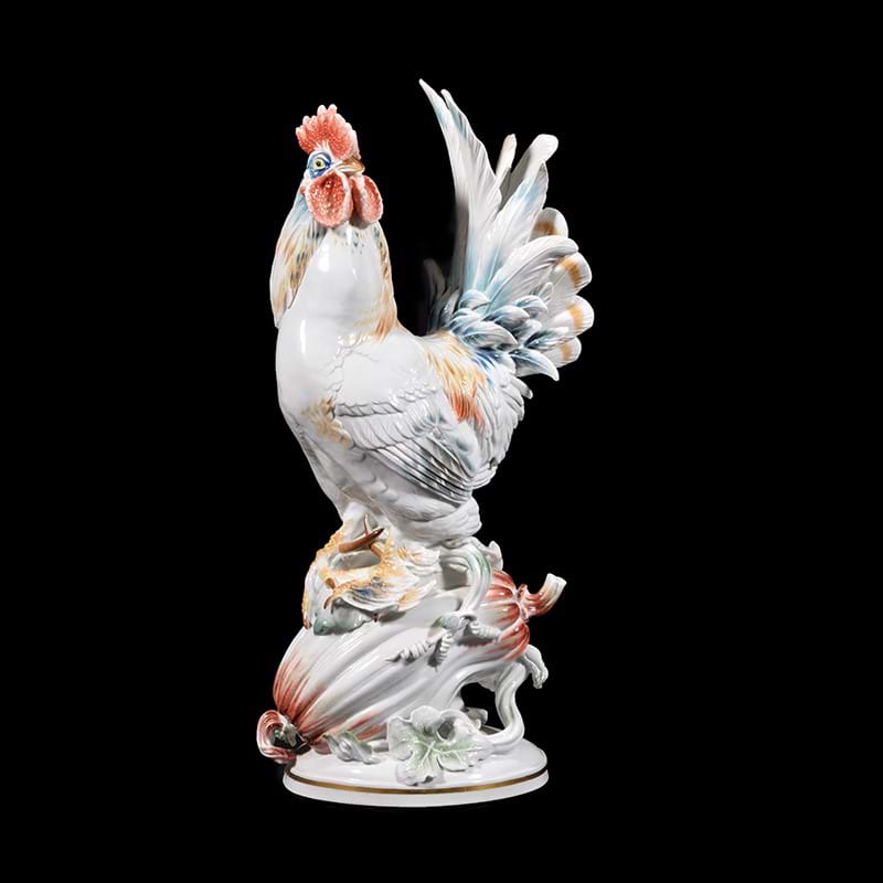 A Meissen model of a cockerel