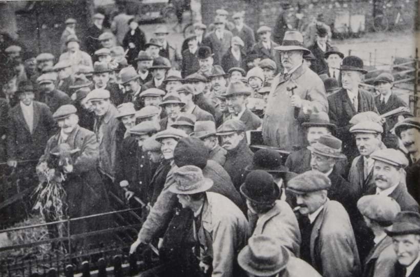 Inline Image - Arthur T Watson selling pigs in Newbury Cattle Market, 1920s