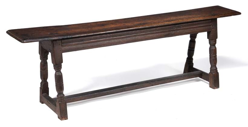 Inline Image - LOT 16: A CHARLES I OAK LONG STOOL, CIRCA 1620 | EST. £1,500-2,500 (+FEES)