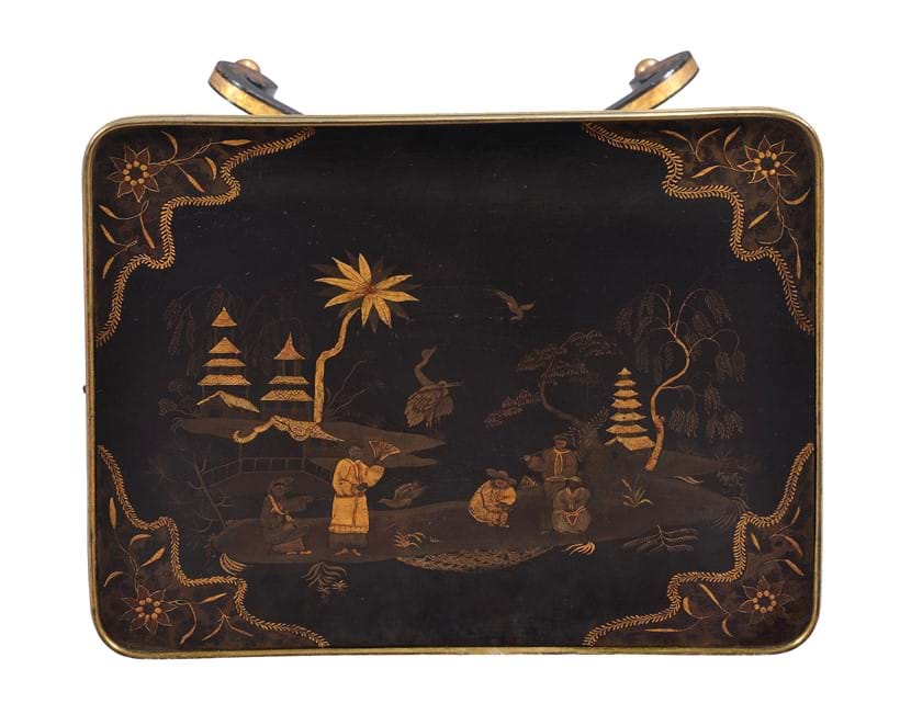 Inline Image - LOT 173: A REGENCY BLACK LACQUER AND CHINOISERIE DECORATED TRIPOD TABLE, CIRCA 1815 | EST. £1,200-1,800 (+FEES)