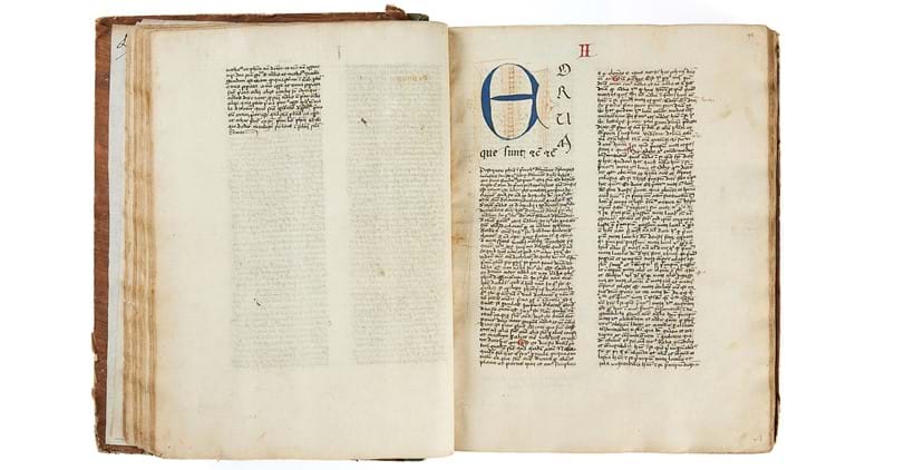 Inline Image - Lot 77: Walter Burley, Commentaries on Aristotle, De Physica, in Latin, illuminated manuscript on paper [Italy (Venice), dated 24 February 1435/9] | Est. £30,000-50,000 (+fees)