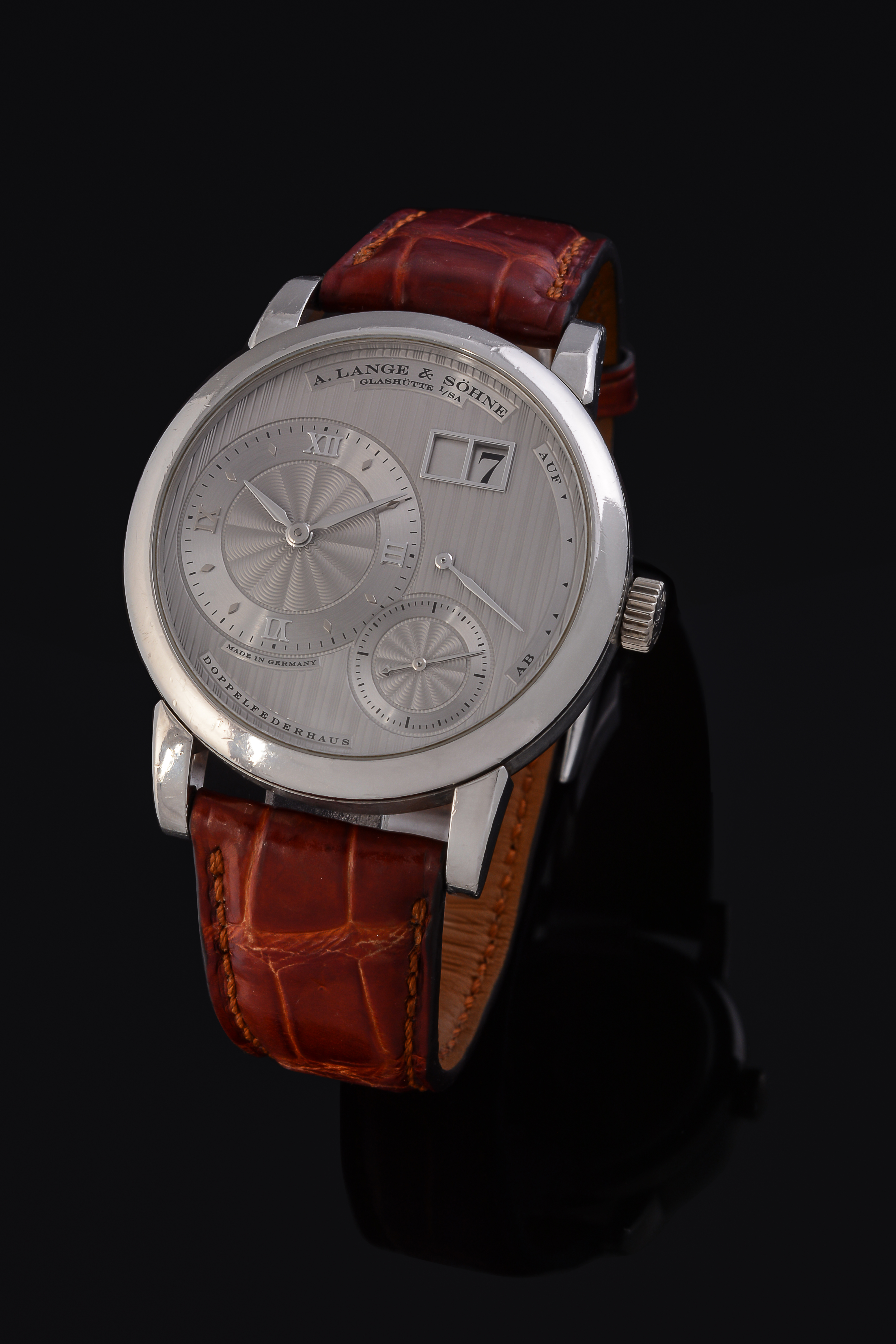 Inline Image - Lot 247 Υ A. Lange & Sohne, Lange 1, Limited Edition of 100 pieces for Sincere Singapore, ref. 112.049, a platinum wrist watch, no. 148440, circa 2003 | Est. £9,000-14,000 (+fees)