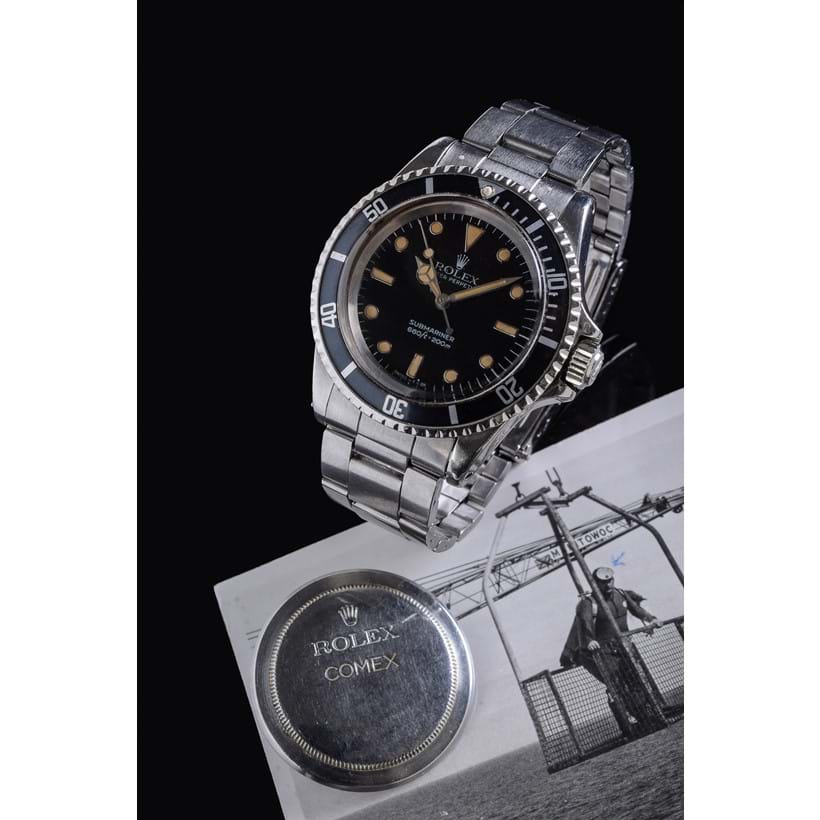 Inline Image - Lot 242: Rolex, Oyster Perpetual Submariner Comex, ref. 5513, a stainless steel bracelet watch, no. 2833604, circa 1971 | Est. £15,000-20,000 (+fees)