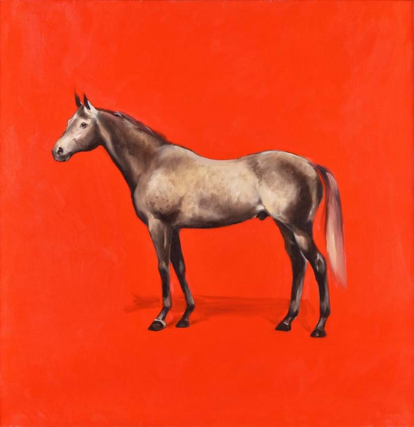Inline Image - Lot 14: Madeleine Bunbury Gregorian Acrylic on canvas 90 x 90cm (351⁄4 x 351⁄4 in.) Owned by HRH Princess Haya of Jordan and trained by John Gosdon and was then stood at the National Stud, Newmarket Similar works by this artist retail at: £5,000
