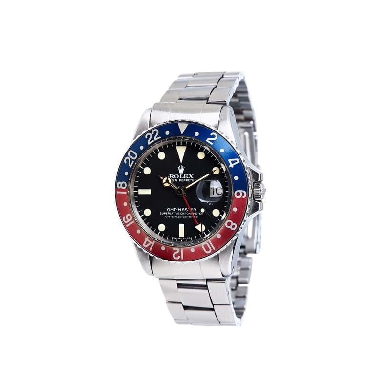 Rolex, Oyster Perpetual GMT-Master, ref. 1675, a stainless steel bracelet watch, no. 3423339, circa 1973