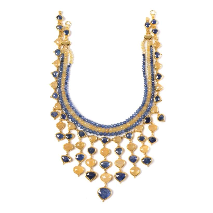 Inline Image - A yellow and blue sapphire necklace by Natalia Josca. Sold at Dreweatts for £8,750