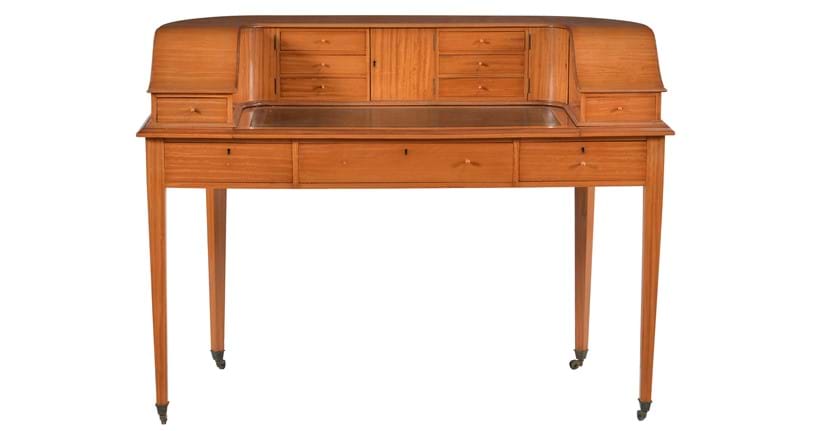 Inline Image - Lot 19: An Edwardian satinwood Carlton House desk | Est. £700-1,000 (+ fees)