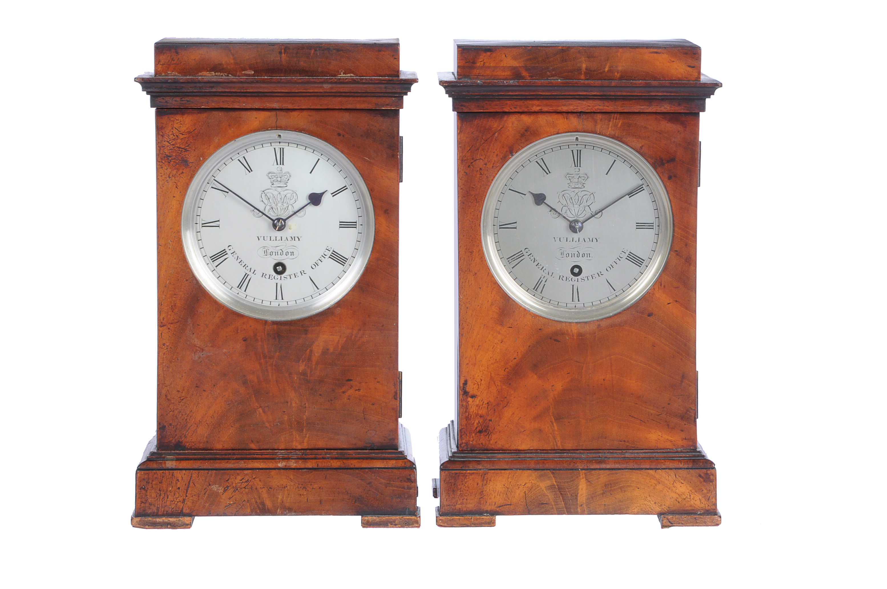 Pair of rare Vulliamy clocks to be sold at auction