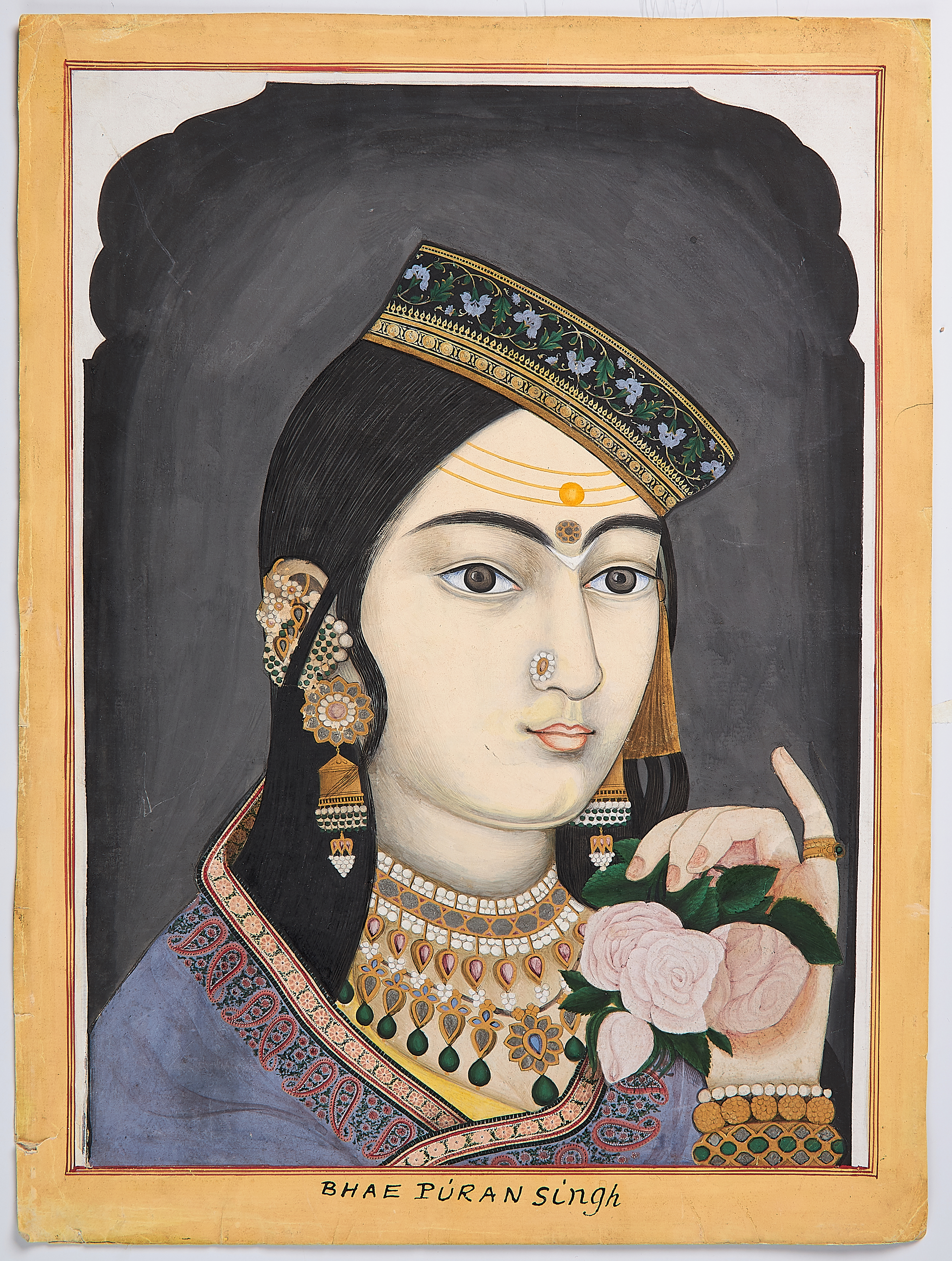 Inline Image - Lot 119: Portrait of Bhae Puran Singh, as a young Sikh Lady, Indian miniature painting on card [India (probably Punjab), c. 1890] | £2,000-3,000 (+fees)