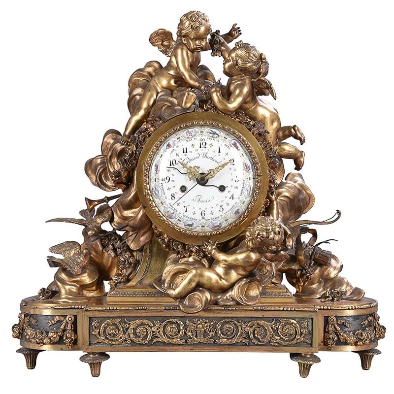 A fine Louis XVI style ormolu figural mantel clock, the movement by Pierre-Honoré-César Pons
