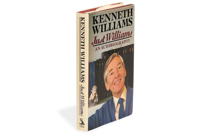 Inline Image - Lot 100: Kenneth Williams, Just Williams: an autobiography, with a small archive of his personal correspondence to a friend [London, 1985 & October 1983-May 1985] | Est. £600-800 (+ fees)