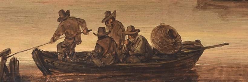 Inline Image - van Goyen has signed and dated the work 1652 to the side of the barge