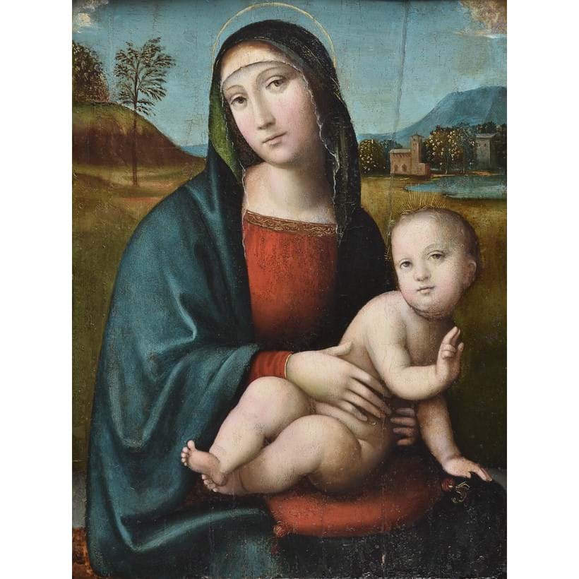 Inline Image - Giacomo Raibolini, Il Francia (Italian 1486-1557), 'The Madonna and child', Oil on panel | Sold for £37,500