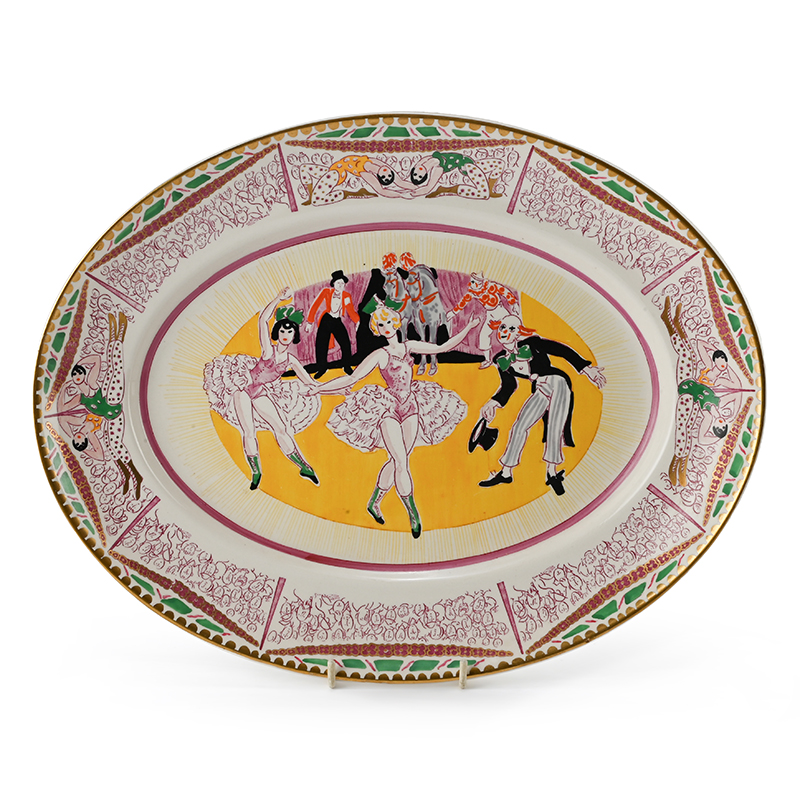 Dame Laura Knight (British, 1877-1970), 'Circus' serving platter; designed 1934