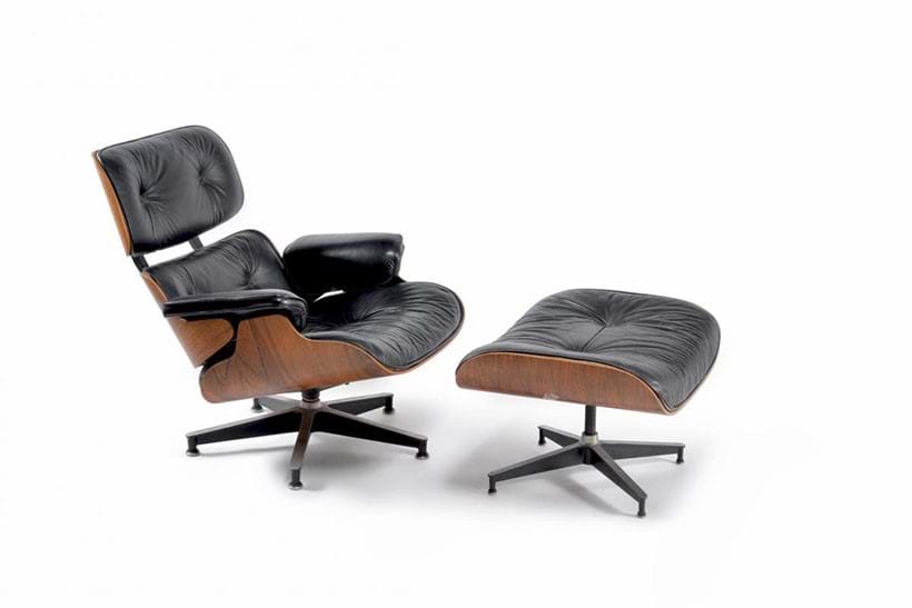 Inline Image - 1960s Charles and Ray Eames designed lounge chair and ottoman