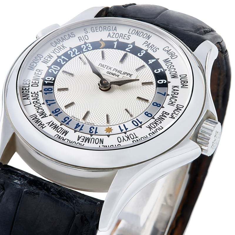 Patek Philippe, World Time, ref. 5110G-001, an 18 carat white gold wrist watch