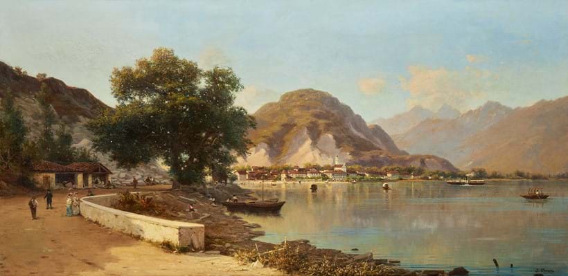 Inline Image - Silvio Poma (Italian 1841-1932), 'Feriolo on Lake Maggiore', Oil on canvas | Sold for £20,000