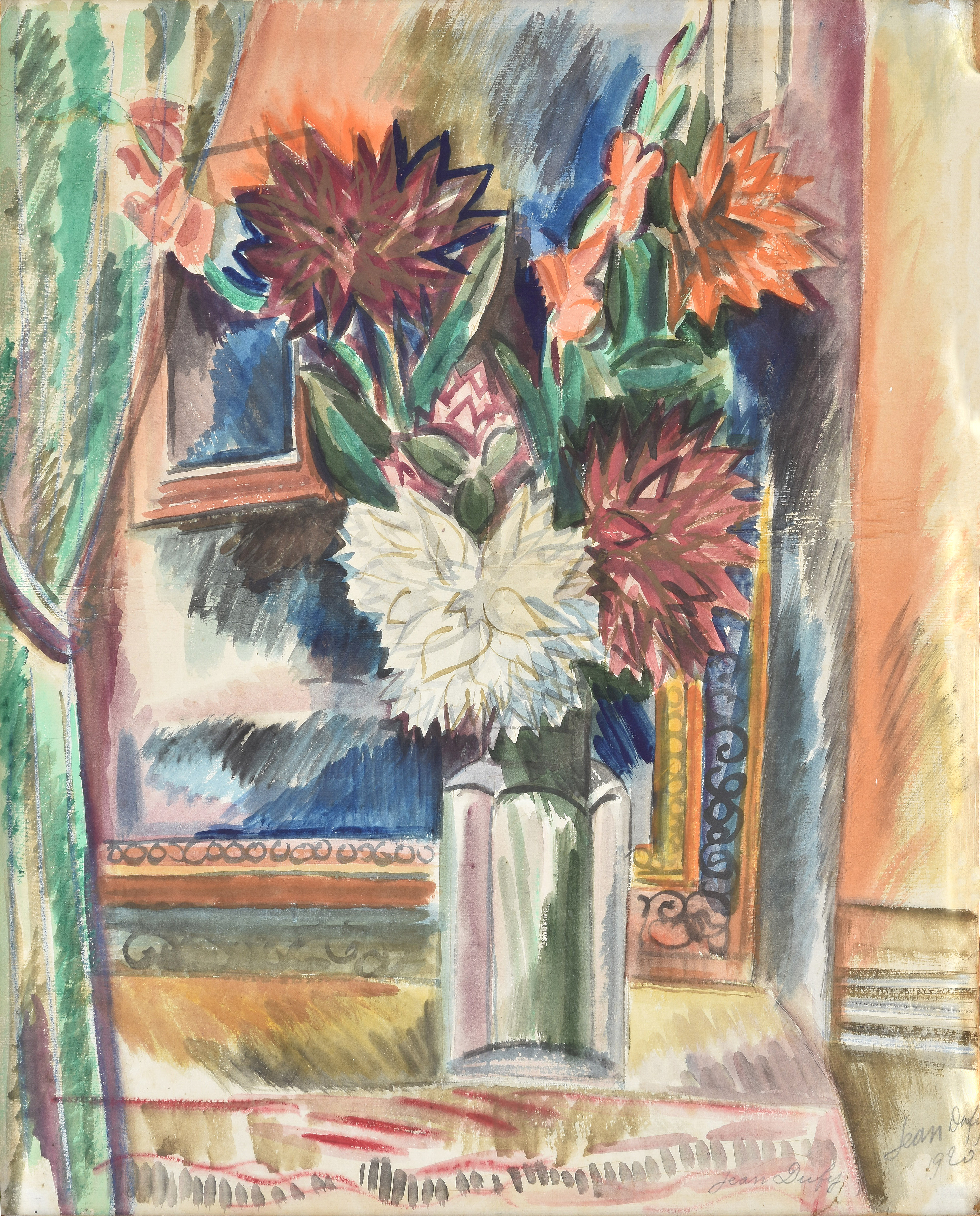 Inline Image - Jean Dufy (French 1888-1964), 'Bouquet de Fleurs', Pencil and watercolour on paper laid to board | Est. £7,000-10,000 (+fees)