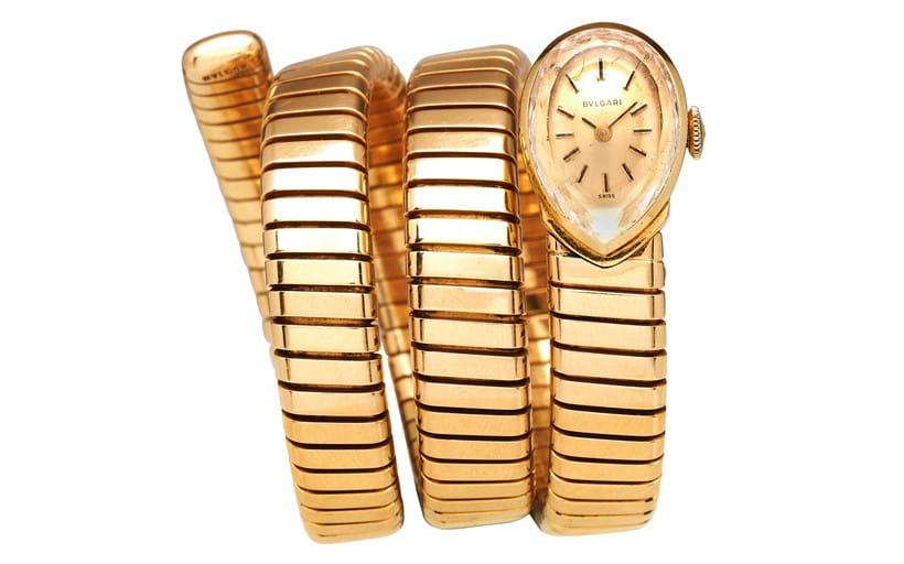 Inline Image - Lot 216: Juvenia for Bulgari, Serpenti, a lady's gold coloured bracelet watch, no. 1028296 | Est. £8,000-12,000 (+fees)