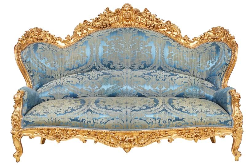Inline Image - Lot 64: A French carved giltwood and composition salon suite in Louis XV style, 19th century. Provenance: Property from a Private Collection | Sold for £17,500