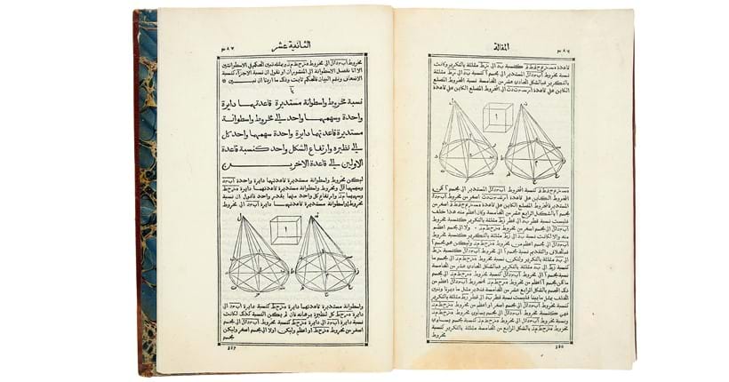 Inline Image - Lot 1: Euclid, Kitab Tahrir Usul li'Uqlidis (Elementorum Geometricorum), in Arabic recension by Nasir al-Din al-Tusi, first printed edition, by the Medici Press (Typographia Medicea) [Rome, 1594] | Est. £18,000-22,000 (+fees)