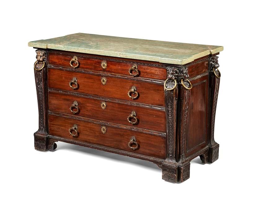 Inline Image - Lot 89: A Fine George II carved mahogany, dressing commode, circa 1735, possibly by John Boson and Cornelius Martin or Benjamin Goodison | Sold for £75,000