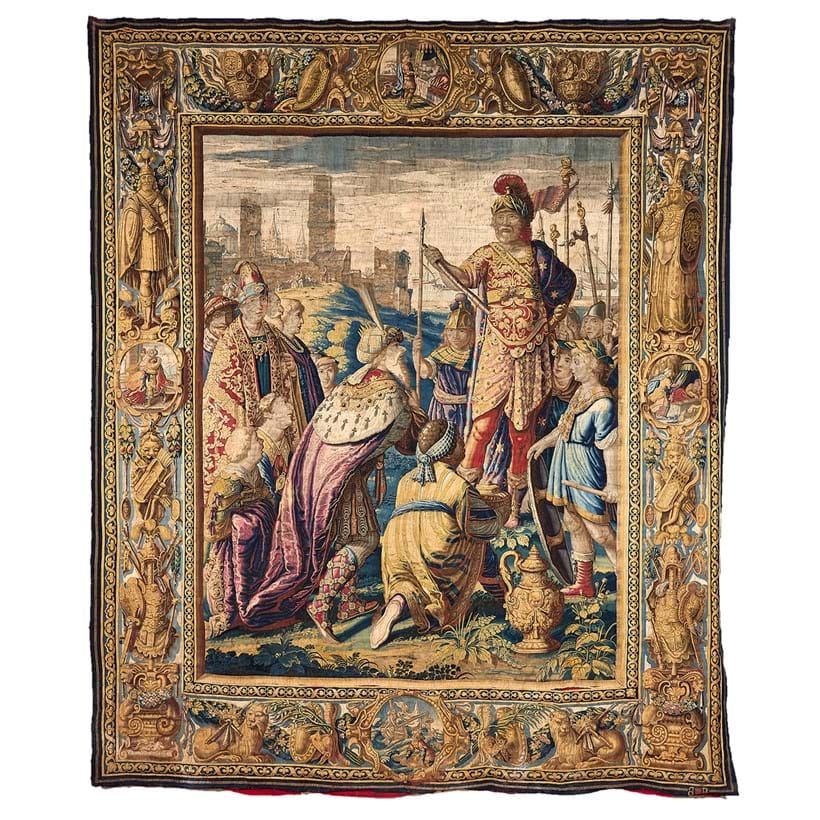 Inline Image - Lot 312: A Flemish historical tapestry, probably Brussels, after Karel van Mander II, second quarter 17th century, The Triumph of Mark Anthony over the Parhians, from the Mark Antony and Cleopatra cycle | Sold for £150,000