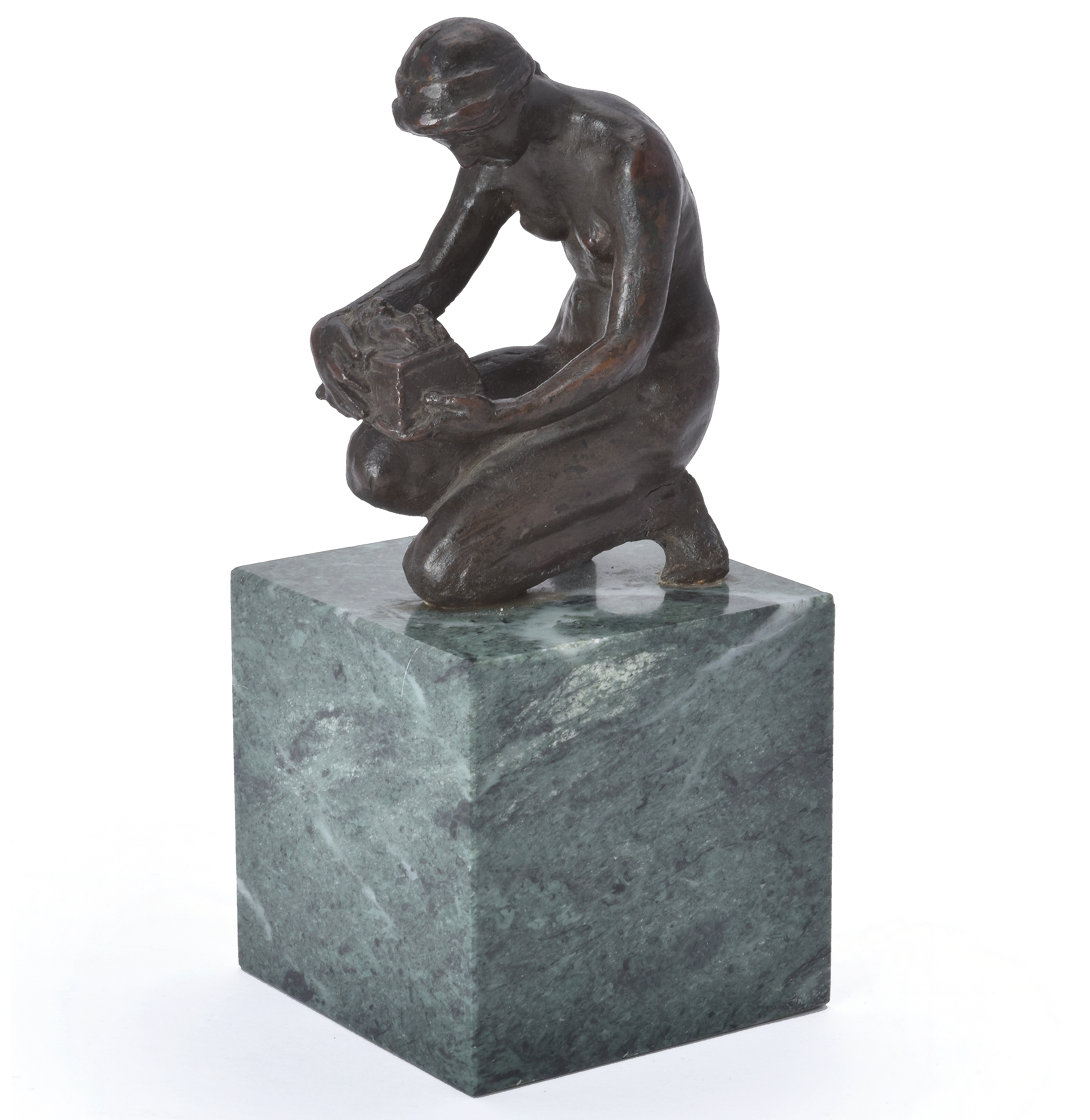 Inline Image - Lot 267: Attributed to Harry Bates ARA (British, 1850-1899), a patinated bronze model of Pandora, probably a maquette | Est. £400-600 (+fees)