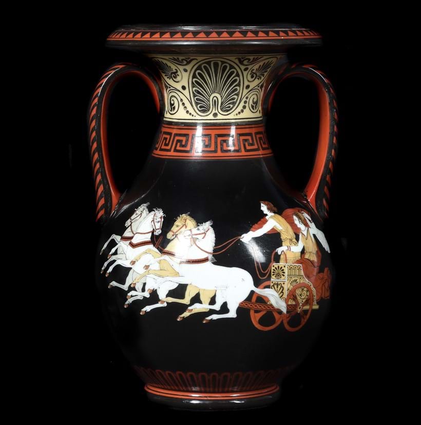 Inline Image - Lot 140A: (part lot) A Continental porcelain Etruscan-style vase, circa 1830-50, probably Paris | Est. £400-600 (+fees)