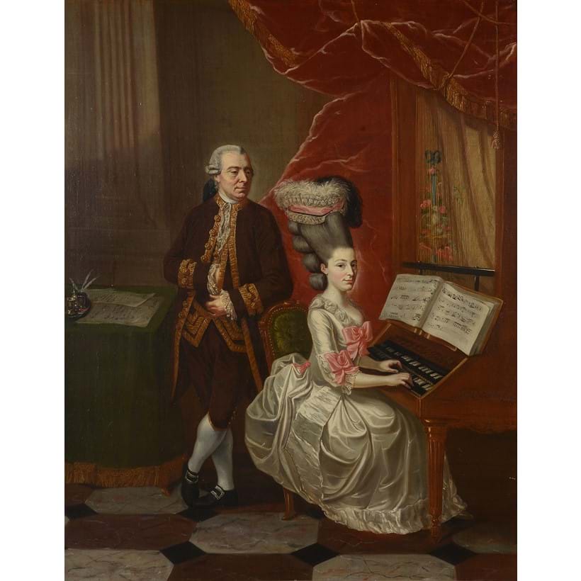 Inline Image - Albert Delerive (1755-1818), 'Double Portrait of a Lady and Gentleman, both full-length', Oil on canvas | Sold for £10,000