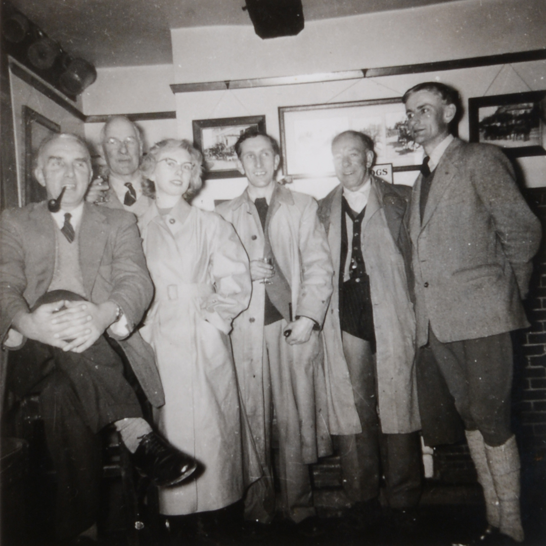 6 March 1957 after Maddle Farm sale Lambourn for RG Spence from left FH Cole RG Spence Evelyn Robbins Don Martin Wally Barrett DH Barton instagram.jpg