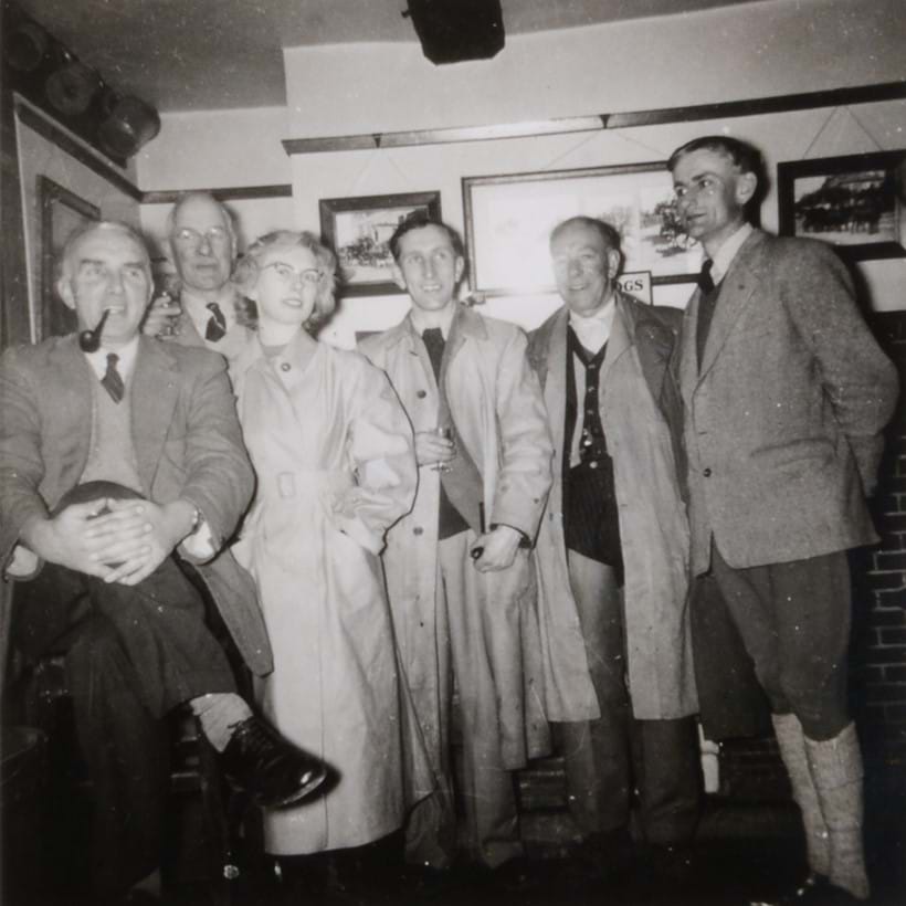 Inline Image - F.H. Cole, R.G. Spence, Evelyn Robbins, Don Martin, Wally Barrett and D.H. Barton