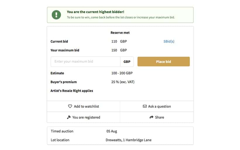 Inline Image - You are the current highest bidder!