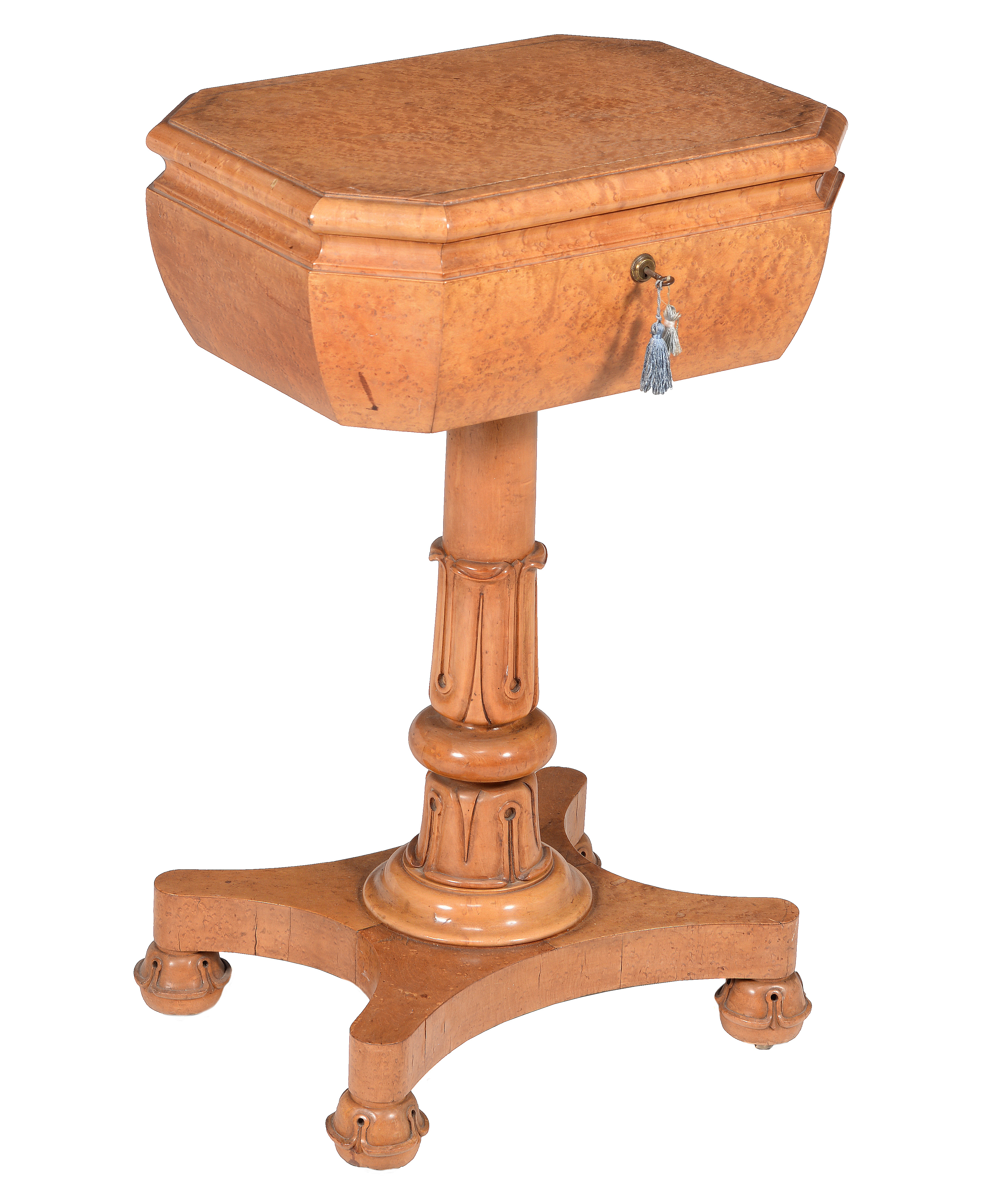 Inline Image - Lot 74: A William IV bird's-eye maple teapoy | Est. £300-500 (+fees)