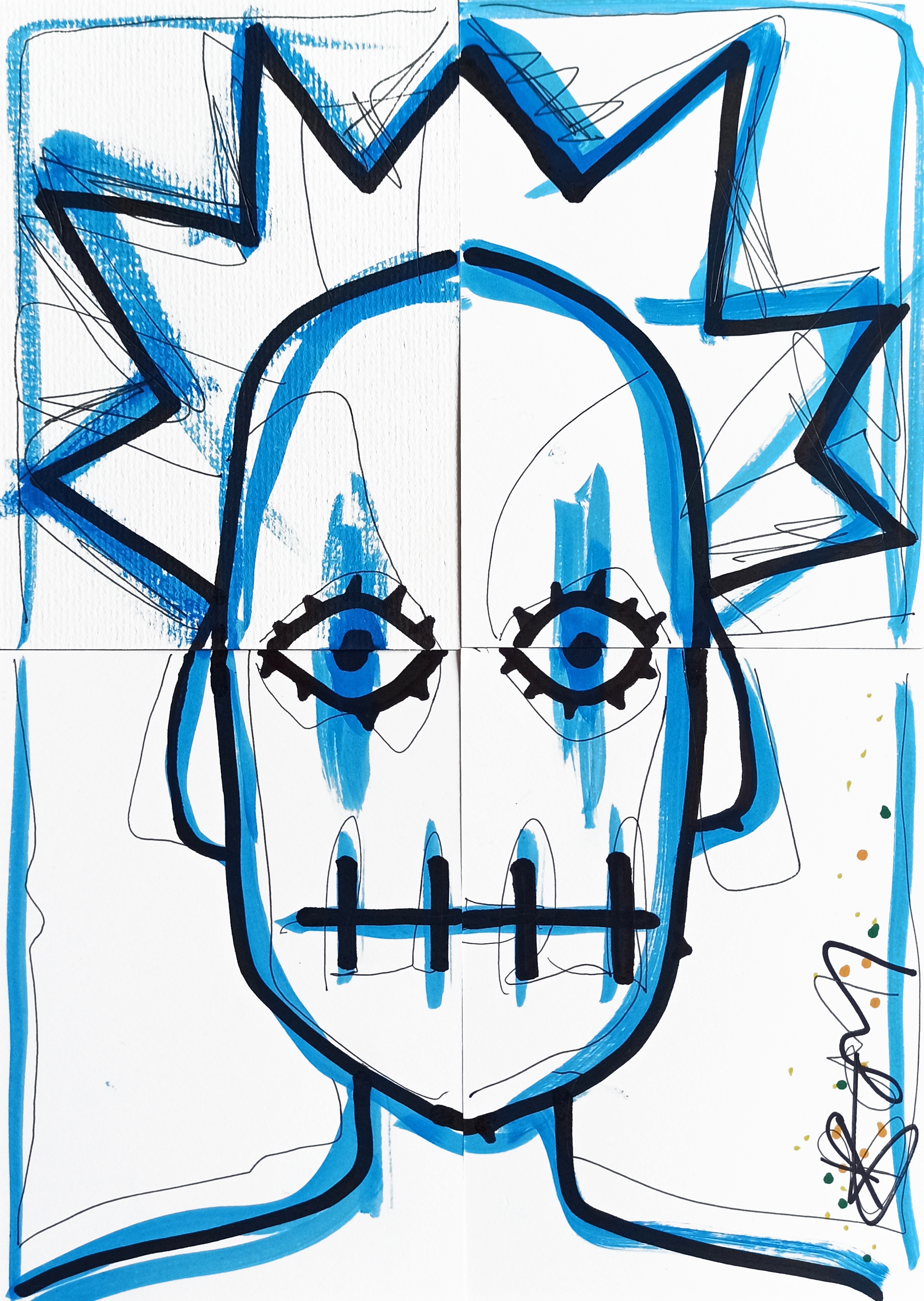 Inline Image - Lot 277: Boy George, 'Untitled, 2020', Pen and watercolour on paper | Sold for £3,200