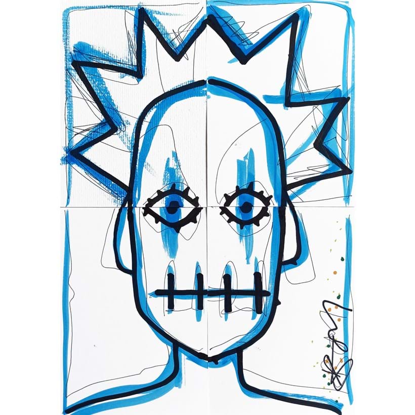 Inline Image - Lot 277: Boy George, 'Untitled, 2020', Pen and watercolour on paper | Sold for £3,200