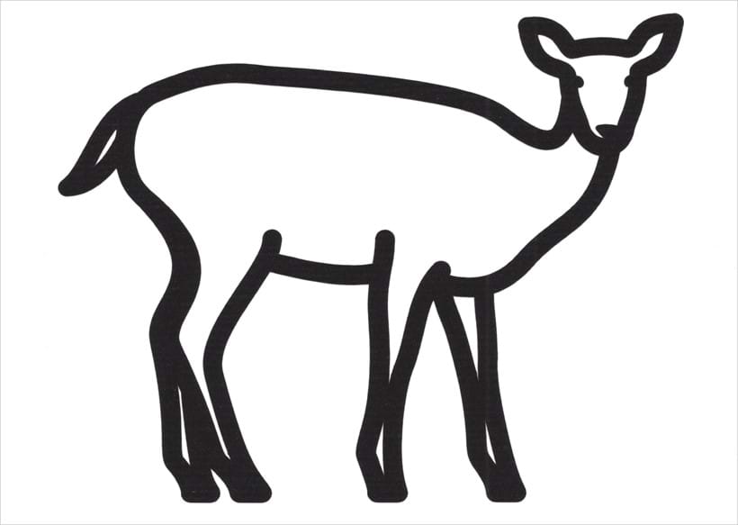 Inline Image - Lot 50: Julian Opie, 'Deer 3, 2020', Vinyl on paper | Sold for £2,400