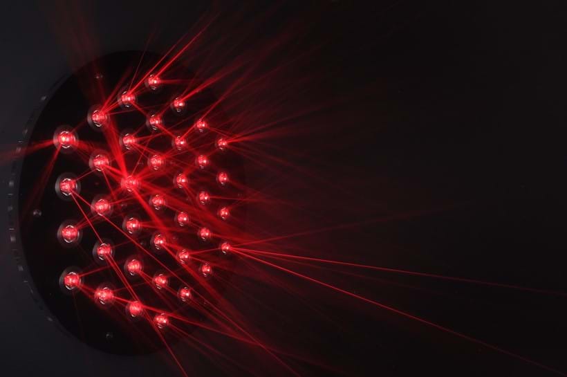 Inline Image - Lot 315: λ Chris Levine (British b. 1960), 'Flower of Light, 2013 (edition 1 of 3)', Laser diodes, dichroic glass, mechanised Swarovski crystals and aluminium | Est. £20,000-30,000 (+fees)