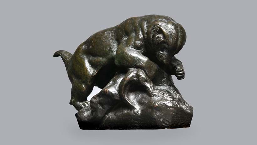 Inline Image - Lot 861: Antoine-Louis Barye (1795-1875), 'Ratel Denichant des Oeufs' (honey badger stealing eggs from a nest), circa 1875 | Est. £600-800 (+fees)