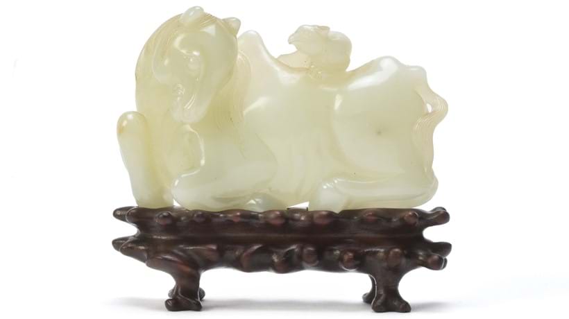 Inline Image - An unusual Chinese pale celadon jade ‘horse and squirrel’ belt buckle, Qing Dynasty, 18th century | Sold for £5,200 hammer price, 11 November 2020