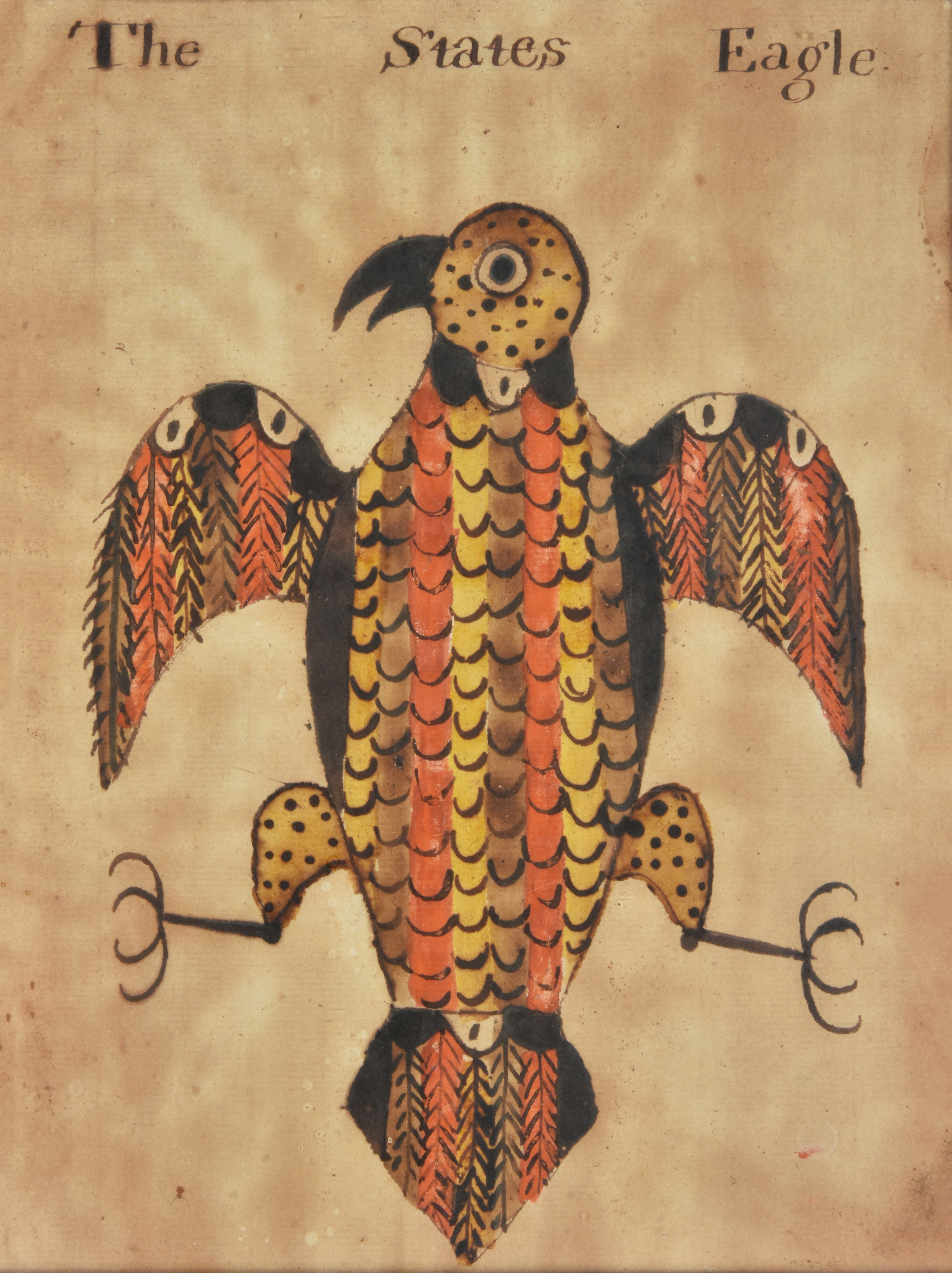 Inline Image - Lot 99: American School (early 19th century), 'The States Eagle', Pen, ink and watercolour  | Est. £2,000-3,000 (+fees)