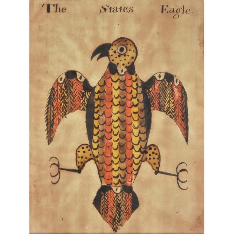Inline Image - Lot 99: American School (early 19th century), 'The States Eagle', Pen, ink and watercolour
 | Est. £2,000-3,000 (+fees)