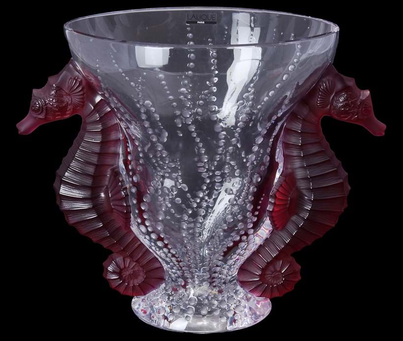 Inline Image - Lalique, Cristal Lalique, Poseidon Rouge, a limited edition red and clear glass vase | Sold for £4,000 (June 2019)