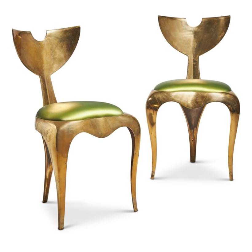 Inline Image - Lot 17: A PAIR OF WHALETAIL CHAIRSBY MARK BRAZIER-JONES (B.1956) | Sold for £10,000