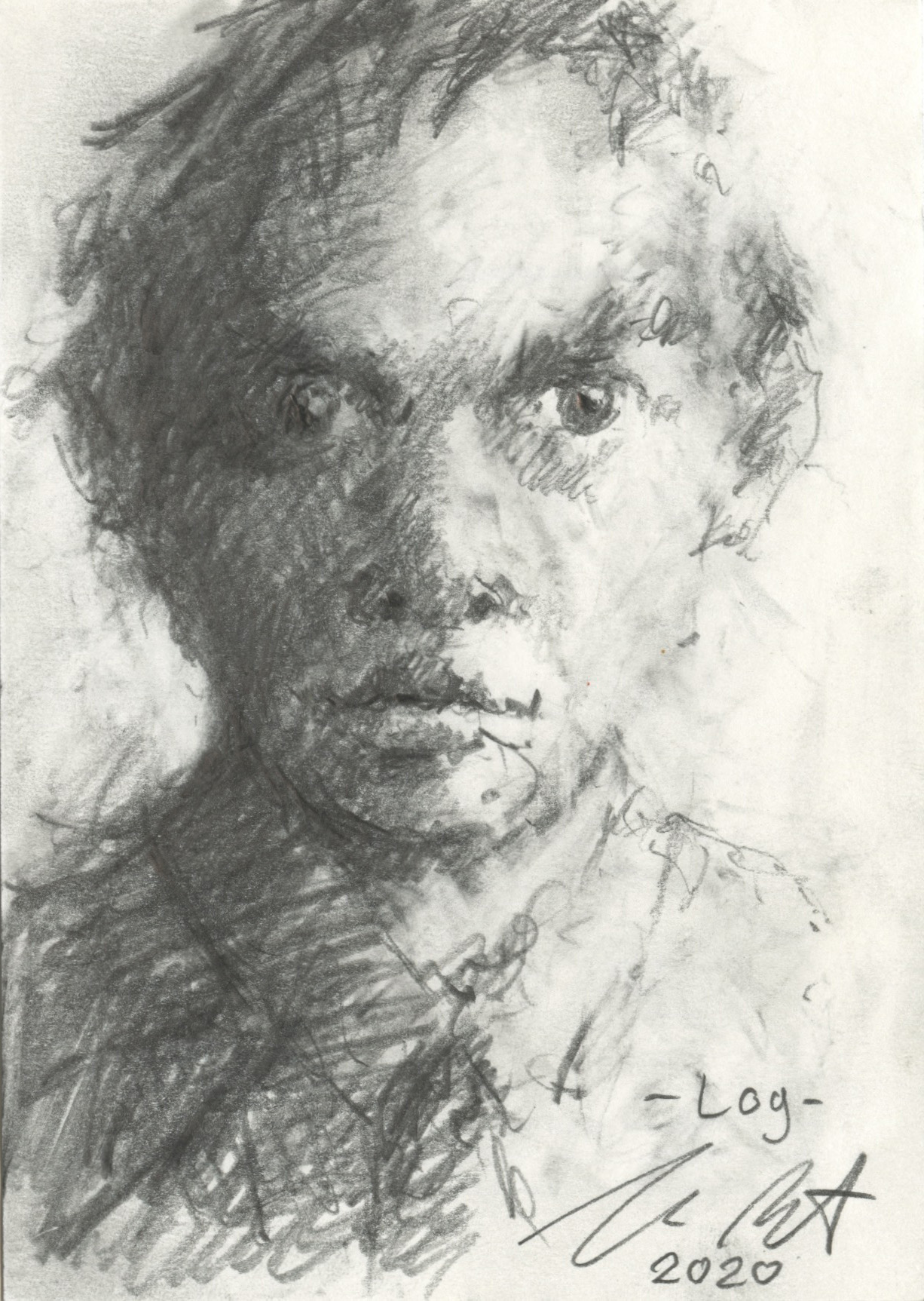 Inline Image - Lot 501: Jonas Burgert, 'Log, 2020', Graphite on Paper | Sold for £900